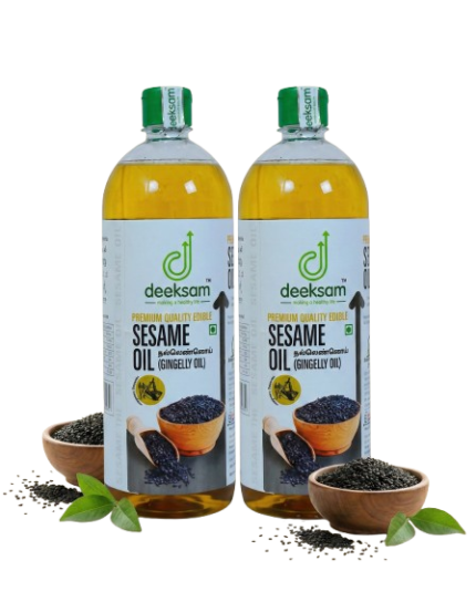 DEEKSAM WOOD PRESSED SESAME OIL 1L (PACK OF 2)