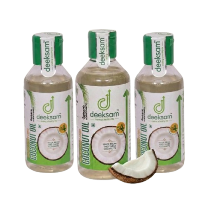 DEEKSAM WOOD PRESSED COCONUT OIL 150ML (PACK OF 3)