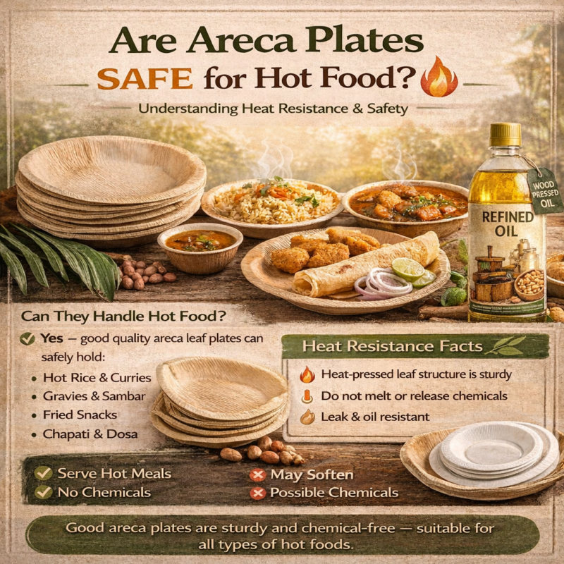 Are Areca Plates Safe for Hot Food? – Anaimalais Coco